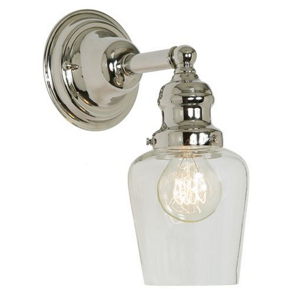 JVI Designs-1210-15 S9-Union Square - One Light Wall Sconce Polished Nickel  Gun Metal Finish with Clear Glass